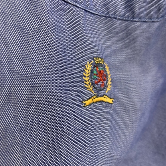 Vintage Tommy Hilfiger Blue Crest Button Down Dress Shirt Men’s Size 16 32-33 - Picture 5 of 5